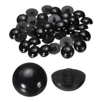 Uxcell 30pcs Plastic Buttons 0.79" Mushroom Domed Sewing Button with Shank, Black