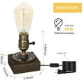 thumbnail image 3 of Retro Steampunk Desk Table Lamp Countertop Light Office Café Pub Loft Style, 3 of 5
