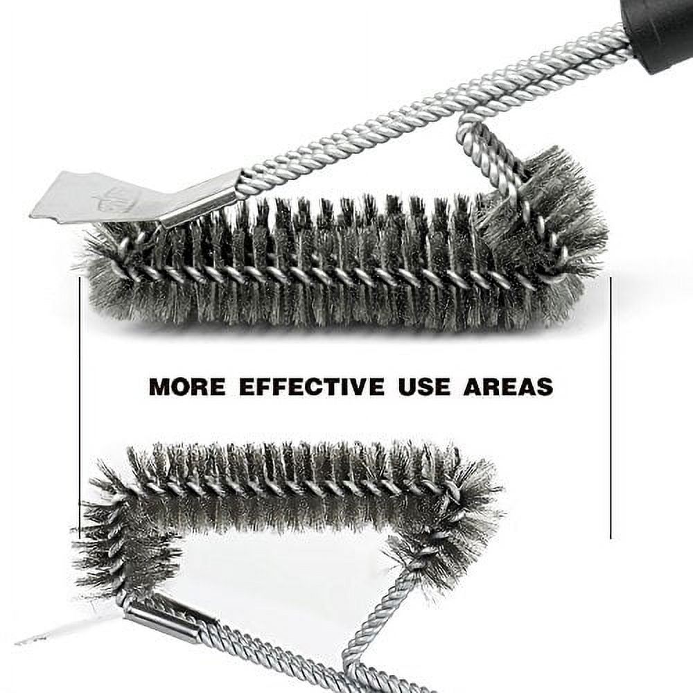 18 Stainless Steel Grill Brush Scraper 3-in-1 360° Brush Head for Cleaning  BBQ