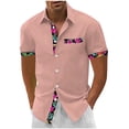 thumbnail image 1 of Shorts pour Hommes, Chemises pour Hommes, Mode Décontractée Col Rabattu Imprimé Manches Courtes Chemise Blouse, 1 of 5