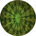 thumbnail image 1 of Ahgly Tapis Rond Lavable en Machine Intérieur Transitionnel Vert Forêt Foncé, 7 Pieds Rond, 1 of 7