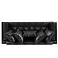 thumbnail image 7 of 73 inch Modern Faux Leather 3 Seat Sofa,Living Room Furniture with Armrest Button Tufted Seat Upholstered Small Cushion for Bedroom Apartment Office,Black, 7 of 7