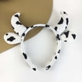 thumbnail image 4 of Puntoco Diadema con orejas de vaca para Halloween, disfraz de vaca, accesorios bonitos para fiesta de cosplay, diadema antideslizante para maquillaje y lavado de cara, 4 of 5