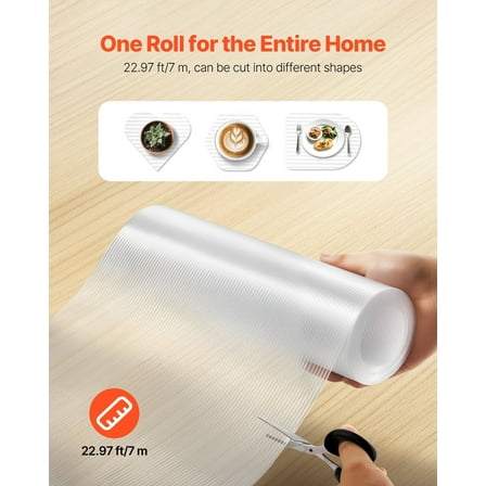 Kitchen Cabinet Liner Non-Adhesive, 23 Feet Clear Plastic Drawer & Shelf Liner Mat