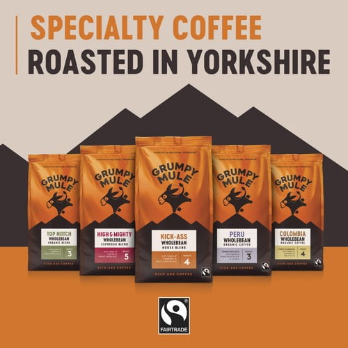 Grumpy Mule Colombia Organic Coffee Beans 200g, British Import (Pack of 2)