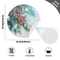thumbnail image 2 of Ryvnso Christmas Berry Snowflakes Round Plate Mats Dining Table Placemat Set of 4 for Holiday Decoration, 2 of 7