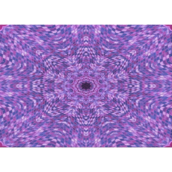 Ahgly Company Indoor Rectangle Patterned Heliotrope Purple Area Rugs, 2' x 5'