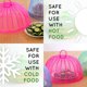 thumbnail image 5 of Cubiertas de malla para alimentos, a prueba de moscas e insectos, perfectas para divertirse al aire libre, color rosa Proteja sus delicias de picnic, 5 of 6