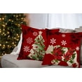 thumbnail image 2 of Merry Christmas Red Throw Pillow Covers 20x20 Inch Set of 4 Christmas Trees Poinsettia Floral Mistletoe Holly Leaf Xmas Animals Deer Bear Fox Pillow Cases Winter Snowflake Cushion Cover, 2 of 6