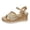 Gold, variant on Women's Wide Width Wedge Sandals, Ankle Strap Open Toe Platform Wedge Pump Heel Women's Sandals Concise Casual Summer Shoes.