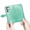 thumbnail image 6 of Mandala Case for Samsung Galaxy S25 Ultra, Premium Leather Flip RFID Blocking Wallet Card Magnetic Stand Protective Slim Shockproof Case with Lanyard, Embossed Flower Cover,Green, 6 of 14