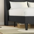 thumbnail image 4 of SHA CERLIN Full Size Upholstered Platform Bed Frame with Wingback Headboard, Dark Grey, 4 of 6