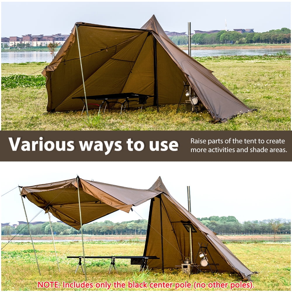 Waldmate 4-Person Hot Tent with Stove Jack Snow Skirt Windproof Waterproof，Easy to Install&Carry for Outdoor Camping in Cold Weather