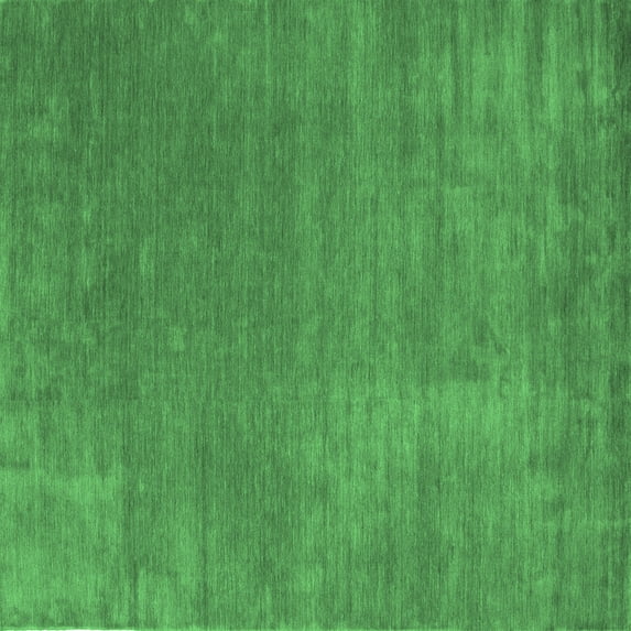 Ahgly Company Indoor Square Abstract Emerald Green Contemporary Area Rugs, 7' Square