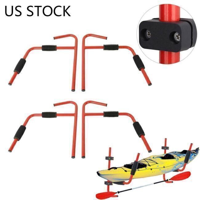 Details about   1 Pair Kayak Rack Canoe Carrier Wall Bracket Paddle Storage Holder with Fittings 