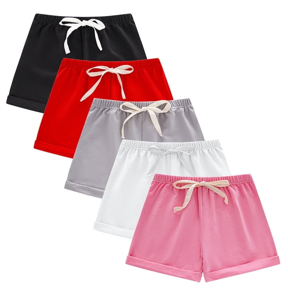 Fesfesfes 5 Pack Kids Solid Color Cute Summer Shorts,Fashion Lightweight Toddler Leisure Shorts Comfortable Bottoms For Boys Girls 1 Year to 9 Year,For Party Holiday Family