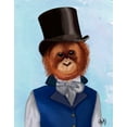 thumbnail image 2 of Fab Funky 15x18 Black Ornate Wood Framed with Double Matting Museum Art Print Titled - Orangutan in Top Hat, 2 of 4