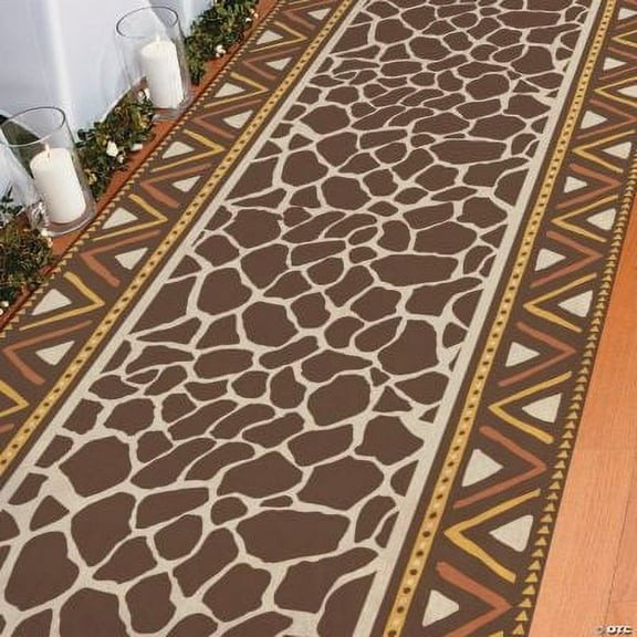 Animal Print with Trim Aisle Runner, Birthday, Party Decor, 1 Piece