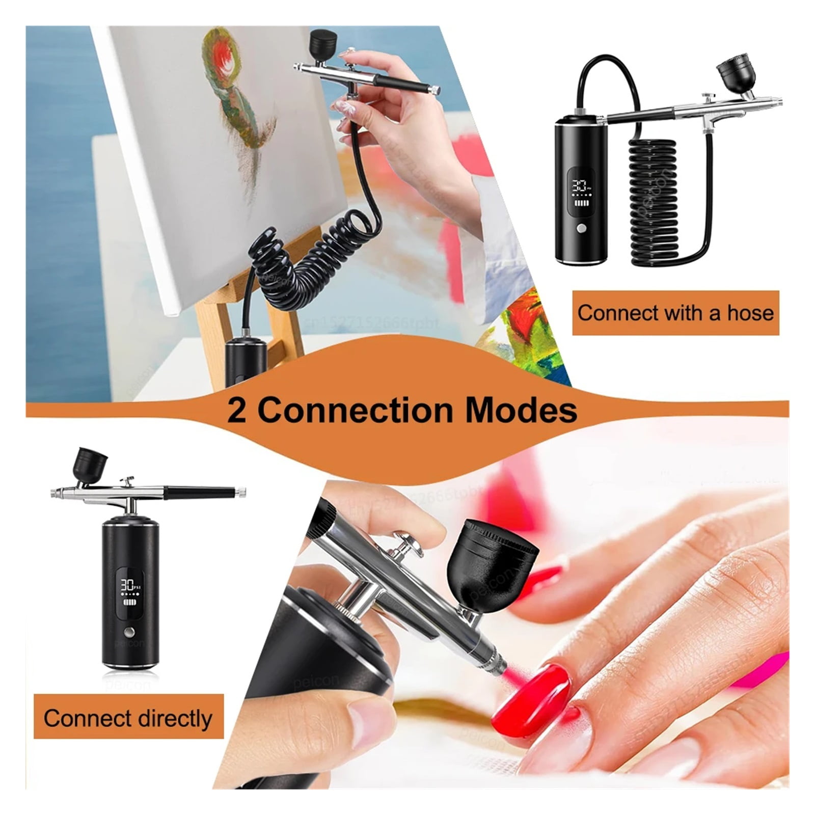 Airbrush With Compressor Mini Spray Gun For Painting Tattoo Wireless Electric Paint Gun Portable Airbrush Kit With Compressor ,Flexible