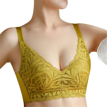 

Rumida Wireless Contour Bra Lace Breathable Underwear Seamless for Sports Yoga Running Lace Breathable Seamless Underwear for Sports Yoga Running Bra Wireless Contour 34 Yellow