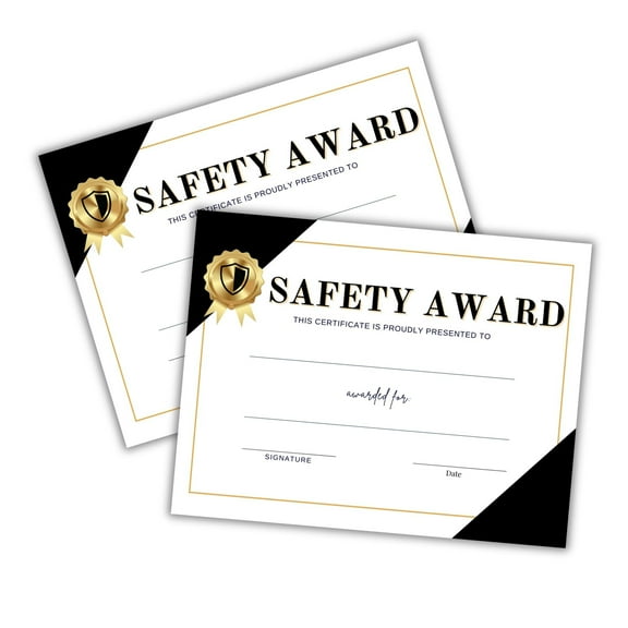 Safety Award Certificate Recognition 30pk 8.5x11 Company Policy Appreciation for Employee of The Month Hero Life Star Patrol Warehouse Compliance