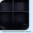 thumbnail image 3 of L-Shaped Corner Computer Desk for Home Office or Study desk, Study Modern Style Table with Drawers, Bookshelf & Hutch, 2-in-1 L-Shaped Design, Large Working Space,black, 3 of 15