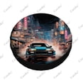 thumbnail image 5 of Tokyo Drift Neonlit Urban Racing Spectacle Polyester Universal Spare Wheel Tire Cover Wheel Covers for Trailer RV Truck Camper, 5 of 5