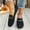 Black, variant on Womens Brown Velvet Loafers Slip On Flat Shoes Casual Comfort Loafers with Gold Buckle,Size 40