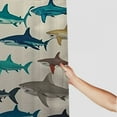 thumbnail image 3 of BCIIG Sharks Bathroom Decor Set with Hooks, Colorful Luxurious Graphic Print Polyester Fabric Shower Curtain Set, Chic Modern Design, Waterproof, Easy to Install 36x72, 3 of 7