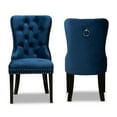 thumbnail image 3 of Baxton Studio Remy Modern Transitional Navy Blue Velvet Fabric Upholstered Espresso Finished 2-Piece Wood Dining Chair Set Set, 3 of 9