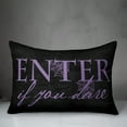 thumbnail image 3 of Creative Products Enter if You Dare Black and Purple 14x20 Spun Poly Pillow, 3 of 3