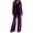 Purple, variant on Women Velour Sweatsuits Sets Lounge Set 2 Piece Sweatsuit Crew Neck Sweatshirt and Sweatpant Velvet Jogging Suit Purple