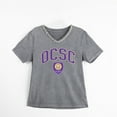 thumbnail image 6 of Women's Gameday Couture  Gray Orlando City SC Relaxed Iconic Edge Rhinestone V-Neck T-Shirt, 6 of 7