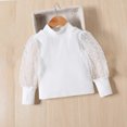 thumbnail image 7 of Elainilye Fashion Girl's Skirt Outfits Turtleneck Mesh Long-sleeved Pleated Skirt Short Skirt Suit Two-piece Suitable For 1-6 Years Old,White, 7 of 7