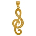 thumbnail image 2 of 14k Two-tone Gold Unisex Cubic Zirconia Music Note Charm Fashion Pendant Necklace 27.2x9.2mm Wide Pendant for Women, 2 of 2