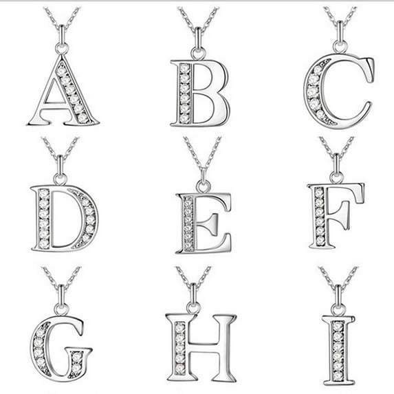 Jiaroswwei Initial Necklace 26 Letters Rhinestones Unisex Exquisite Electroplated Necklace for Mothers Day