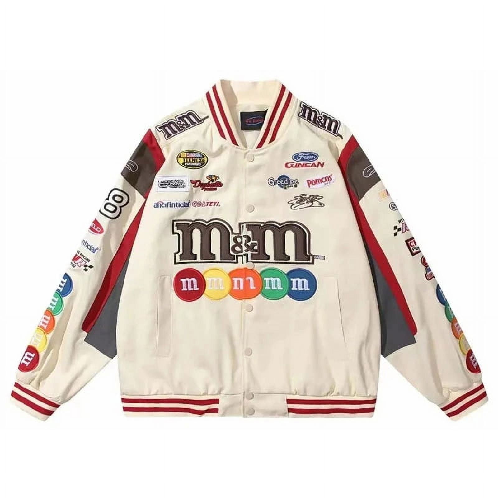ジャケット・アウター USA designed M&M embroidered jacket M&M Embroidered Bomber Jacket for Men & Women, Motorcycle