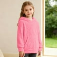 thumbnail image 2 of Miluxas Girls Fuzzy Fleece Hoodies Casual Sweatshirt Sherpa Pullover with Kangaroo Pockets Pink 9 Years, 2 of 9