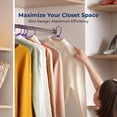 thumbnail image 5 of SereneLife 10-Pack Plastic Hangers, Non-Slip, Space-Saving Closet Organizers, Durable and Strong for Shirts, Sweaters, Hoodies, Kids Clothes & Dresses, Ultra-Thin, Lightweight - Purple, 5 of 7