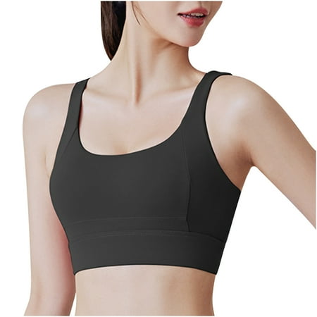 

HTNBO T Shirt Bras for Women Racerback Underwear Yoga Sports Black XXL