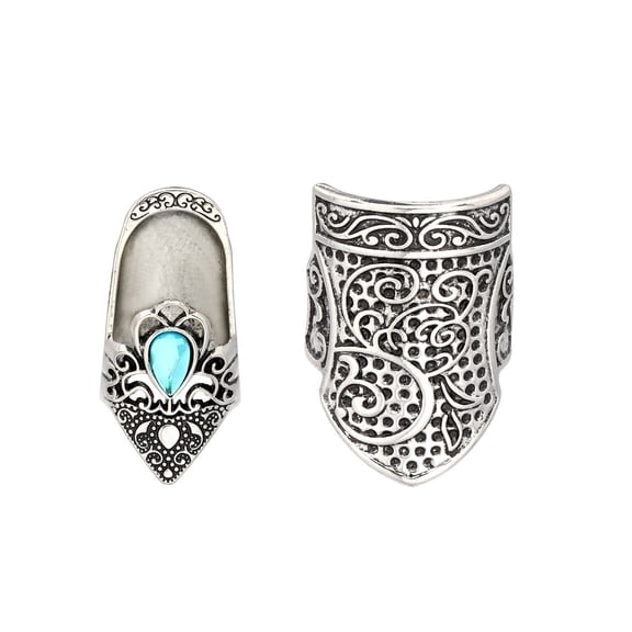 2Pcs Retro Metal Thimble Finger Tip Protector Ergonomic Finger Guards For Adult Beginner Hand Sewing Quilting Embroidery