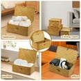 thumbnail image 5 of 3 Pcs Wicker Storage Basket with Lid Handmade Hay Woven Basket with Lid Multifunctional Stackable Easy to Clean Hay Storage Basket for Toys Cosmetics Bathroom, 5 of 10