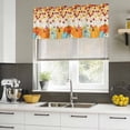 thumbnail image 4 of Orange Pumpkins Fall Curtain Valances for Windows, Kitchen Valance Window Treatments Panel 2 Pack, Thanksgiving Maple Leaves Weeping Rustic Rod Pocket Short Curtains for Bathroom Bedroom 60 x 18 Inch, 4 of 8