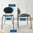 thumbnail image 5 of Side Dining Chair, Set of 2, Plastic, Metal Steel, Black, Modern Contemporary Urban Design, Kitchen Room Cafe Bistro Restaurant Hospitality, 5 of 10