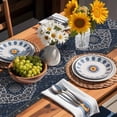 thumbnail image 2 of Boho Flower Table Runner, Navy Blue Bohemia Geometric Tribal Ethnic Kitchen Table Runners Dress Scarves for Table Decorations Party/Restaurant/Indoor Outdoor Use, 18x72in, 2 of 9