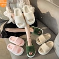 thumbnail image 4 of Pantuflas de felpa largas con suela gruesa para mujer para usar al aire libre, pantuflas de lana suave y semialgodón para otoño e invierno, modelos de primavera y verano, 4 of 6