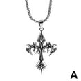 thumbnail image 1 of Mens Gothic Cross Pendant Necklace Punk Biker Jewelry Stainless Chain, 1 of 7