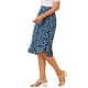 thumbnail image 4 of Faldas midi florales para mujer Inspire Chic, con volantes, cintura alta, fluida, en línea A, con abertura, longitud a la rodilla, color azul, 4 of 7
