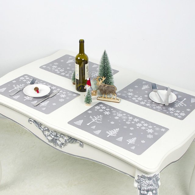 Mantel navideño, 12 piezas, mantel individual navideño con estampado navideño, máxima comodidad