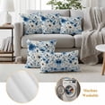 thumbnail image 6 of Blue Flower Outdoor Waterproof Pillow Covers, Spring Cottagecore Blooms Botanica Floral Decorative Square Throw Pillowcase Sofa Cushion Sham for Patio/Couch/Chair, 20"x20" 2 Pack, 6 of 8